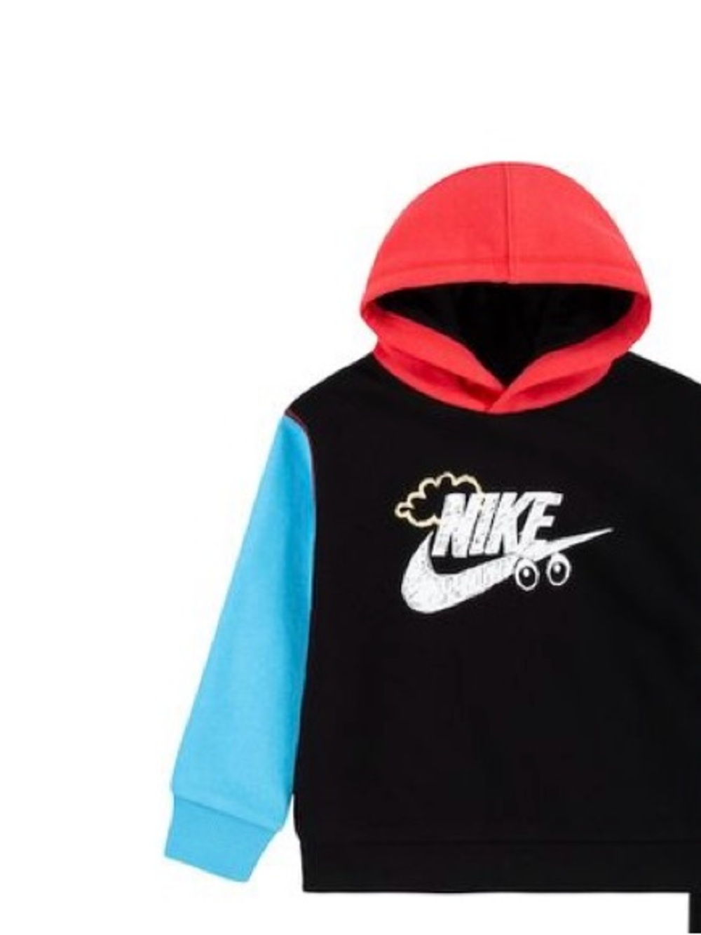 Nike Black and Red Kids' Hoodie with Graphic Detail